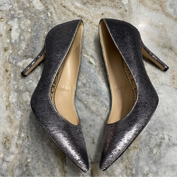 Sam Edelman Women's  Hazel Pointy Toe Metallic Sequin Pumps Shoes Size 8 - Picture 3 of 11